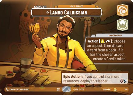 Lando Calrissian - Full Sabacc (Showcase) (784) [A Lawless Time] Foil Star Wars: Unlimited Single Disney