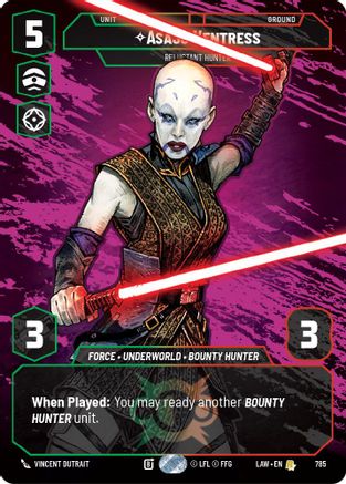Asajj Ventress - Reluctant Hunter (Prestige) (785) [A Lawless Time] Star Wars: Unlimited Single Disney