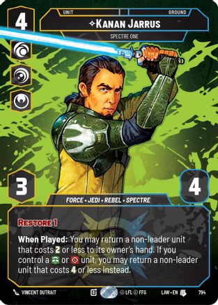Kanan Jarrus - Spectre One (Prestige) (794) [A Lawless Time] Star Wars: Unlimited Single Disney