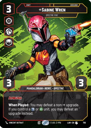 Sabine Wren - Spectre Five (Prestige) (796) [A Lawless Time] Star Wars: Unlimited Single Disney