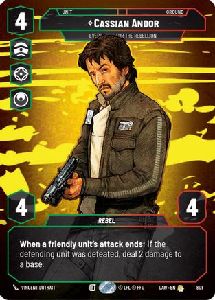 Cassian Andor - Everything for the Rebellion (Prestige) (801) [A Lawless Time] Star Wars: Unlimited Single Disney