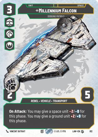 Millennium Falcon - Dodging Patrols (Prestige) (812) [A Lawless Time] Star Wars: Unlimited Single Disney
