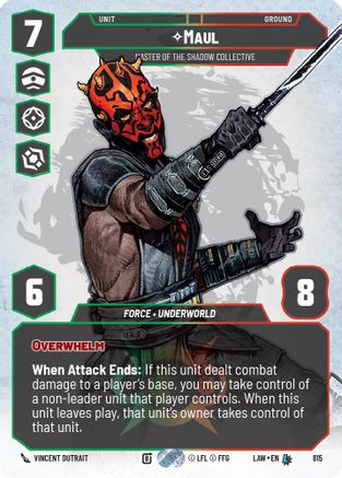 Maul - Master of the Shadow Collective (Prestige) (815) [A Lawless Time] Star Wars: Unlimited Single Disney