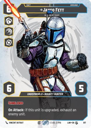 Jango Fett - Wily Mercenary (Prestige) (817) [A Lawless Time] Star Wars: Unlimited Single Disney