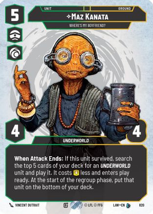 Maz Kanata - Where's My Boyfriend? (Prestige) (820) [A Lawless Time] Star Wars: Unlimited Single Disney