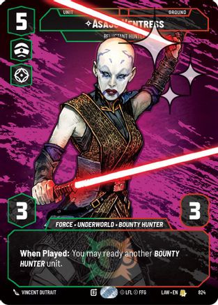 Asajj Ventress - Reluctant Hunter (Prestige Foil) (824) [A Lawless Time] Foil Star Wars: Unlimited Single Disney