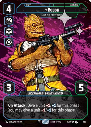 Bossk - Join Our Merry Band (Prestige Foil) (825) [A Lawless Time] Foil Star Wars: Unlimited Single Disney