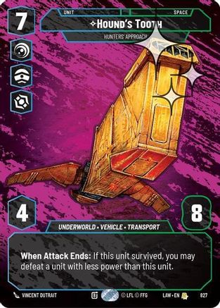 Hound's Tooth - Hunters' Approach (Prestige Foil) (827) [A Lawless Time] Foil Star Wars: Unlimited Single Disney