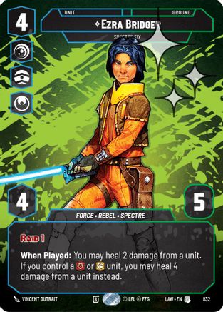 Ezra Bridger - Spectre Six (Prestige Foil) (832) [A Lawless Time] Foil Star Wars: Unlimited Single Disney