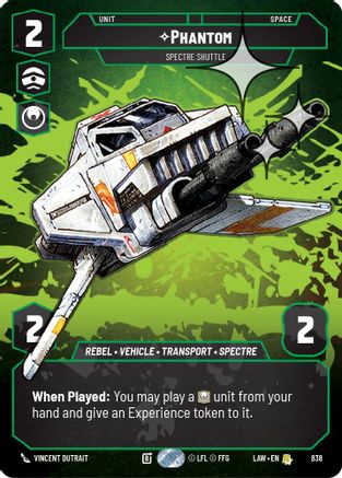 Phantom - Spectre Shuttle (Prestige Foil) (838) [A Lawless Time] Foil Star Wars: Unlimited Single Disney