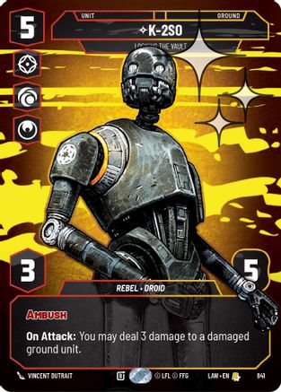 K-2S0 - Locking the Vault (Prestige Foil) (841) [A Lawless Time] Foil Star Wars: Unlimited Single Disney