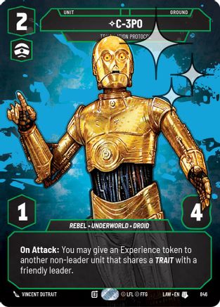 C-3PO - Translation Protocol (Prestige Foil) (846) [A Lawless Time] Foil Star Wars: Unlimited Single Disney