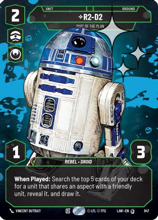 R2-D2 - Part of the Plan (Prestige Foil) (847) [A Lawless Time] Foil Star Wars: Unlimited Single Disney