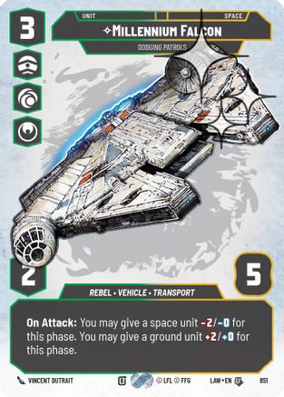 Millennium Falcon - Dodging Patrols (Prestige Foil) (851) [A Lawless Time] Foil Star Wars: Unlimited Single Disney