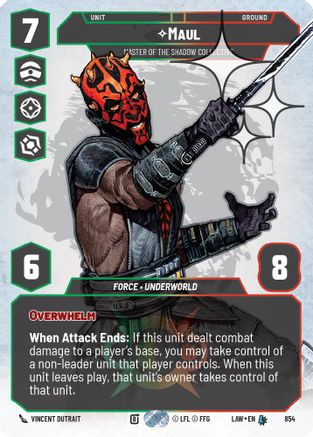Maul - Master of the Shadow Collective (Prestige Foil) (854) [A Lawless Time] Foil Star Wars: Unlimited Single Disney