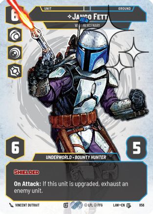 Jango Fett - Wily Mercenary (Prestige Foil) (856) [A Lawless Time] Foil Star Wars: Unlimited Single Disney