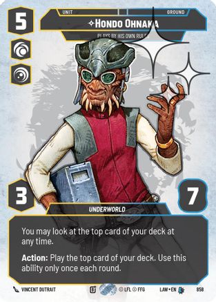 Hondo Ohnaka - Plays By His Own Rules (Prestige Foil) (858) [A Lawless Time] Foil Star Wars: Unlimited Single Disney