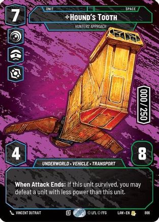 Hound's Tooth - Hunters' Approach (Serialized) (866) [A Lawless Time] Foil Star Wars: Unlimited Single Disney