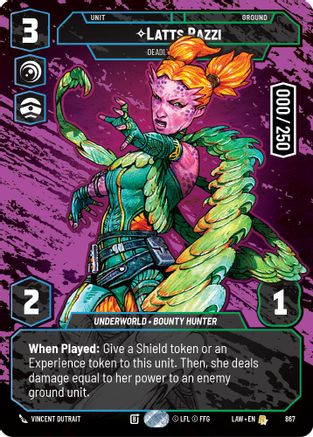 Latts Razzi - Deadly Whipmaster (Serialized) (867) [A Lawless Time] Foil Star Wars: Unlimited Single Disney