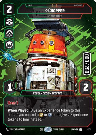 Chopper - Spectre Three (Serialized) (873) [A Lawless Time] Foil Star Wars: Unlimited Single Disney