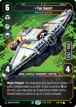 The Ghost - Home of the Spectres (Serialized) (876) [A Lawless Time] Foil Star Wars: Unlimited Single Disney