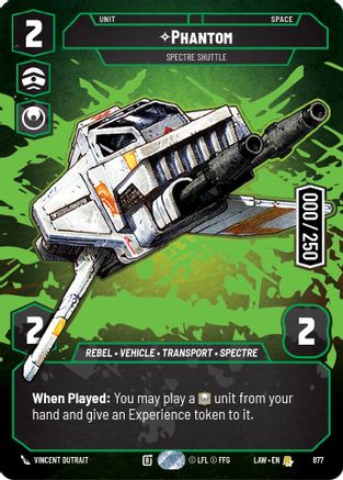 Phantom - Spectre Shuttle (Serialized) (877) [A Lawless Time] Foil Star Wars: Unlimited Single Disney
