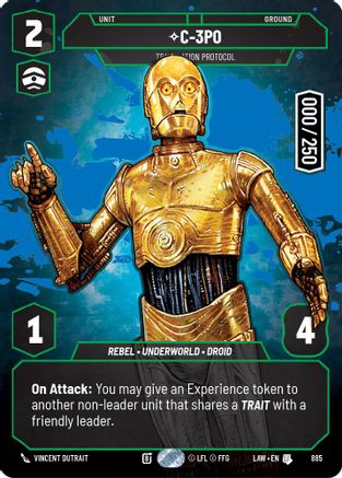 C-3PO - Translation Protocol (Serialized) (885) [A Lawless Time] Foil Star Wars: Unlimited Single Disney