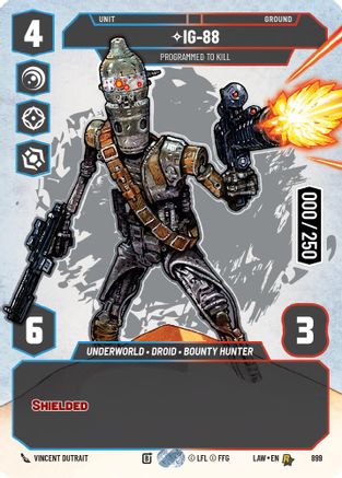 IG-88 - Programmed to Kill (Serialized) (899) [A Lawless Time] Foil Star Wars: Unlimited Single Disney