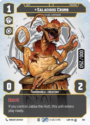 Salacious Crumb - Cackling Companion (Serialized) (901) [A Lawless Time] Foil Star Wars: Unlimited Single Disney