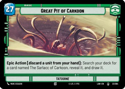 Great Pit of Carkoon (23) [A Lawless Time] Star Wars: Unlimited Single Disney