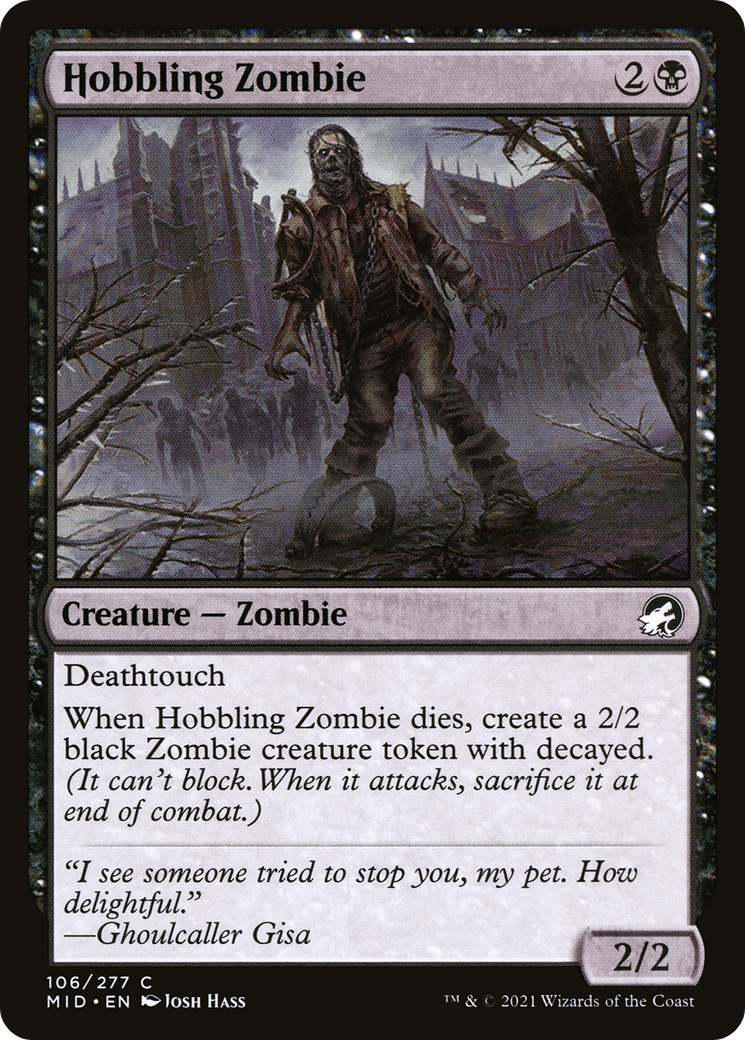 Hobbling Zombie (MID-106) [Innistrad: Midnight Hunt] Foil MTG Single Wizards of the Coast
