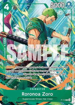 Roronoa Zoro (114) (P-114) [One Piece Promotion Cards] Foil One Piece Single Bandai