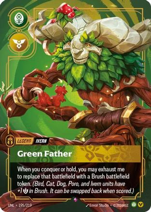 Ivern - Green Father (195/219) [Unleashed] Foil Riftbound Singles Riot Games