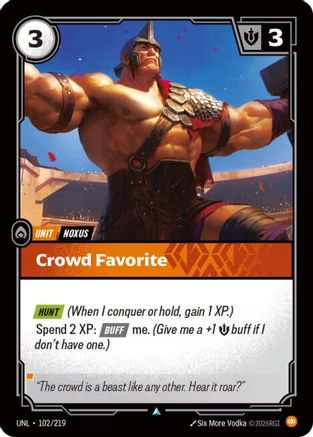 Crowd Favorite (102/219) [Unleashed] Foil Riftbound Singles Riot Games