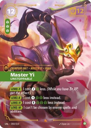 Master Yi - Unstoppable (059/219) [Unleashed] Foil Riftbound Singles Riot Games
