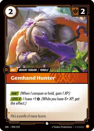 Gemhand Hunter (094/219) [Unleashed] Riftbound Singles Riot Games