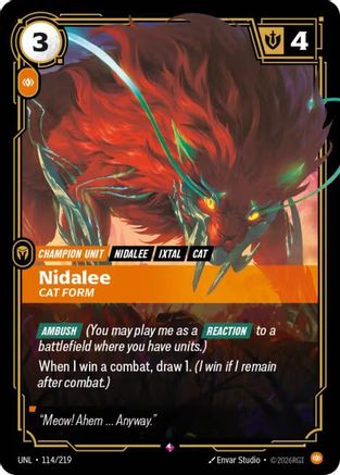 Nidalee - Cat Form (114/219) [Unleashed] Foil Riftbound Singles Riot Games
