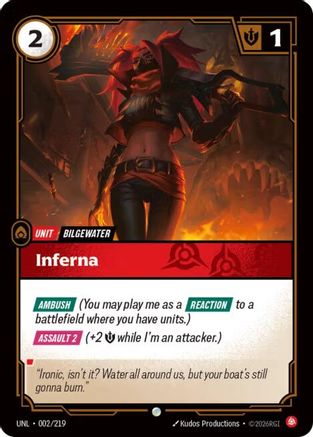 Inferna (002/219) [Unleashed] Riftbound Singles Riot Games