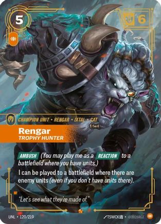 Rengar - Trophy Hunter (120/219) [Unleashed] Foil Riftbound Singles Riot Games