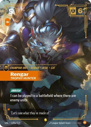 Rengar - Trophy Hunter (Alternate Art) (120a/219) [Unleashed] Foil Riftbound Singles Riot Games