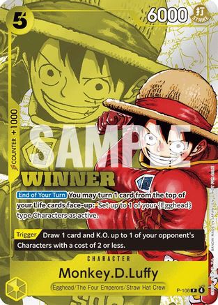 Monkey.D.Luffy (Winner Pack 2026 Vol. 2) (P-106) [One Piece Promotion Cards] Foil One Piece Single Bandai