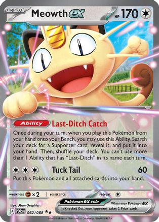 Meowth ex - 062/088 Holofoil [ME03 Perfect Order] Pokemon Single Pokémon