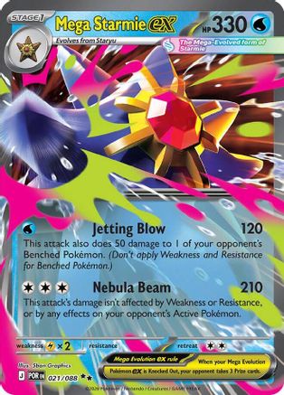 Mega Starmie ex - 021/088 Holofoil [ME03 Perfect Order] Pokemon Single Pokémon