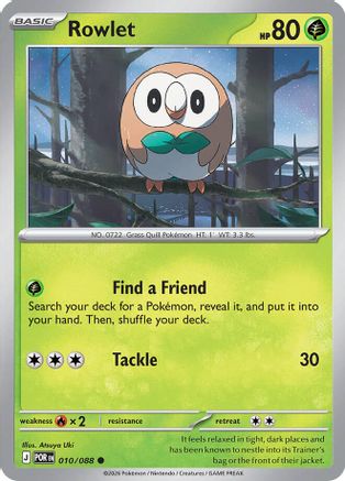 Rowlet - 010/088 Reverse Holofoil [ME03 Perfect Order] Pokemon Single Pokémon