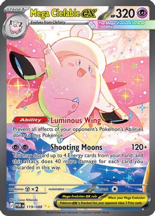 Mega Clefable ex - 119/088 Holofoil [ME03 Perfect Order] Pokemon Single Pokémon