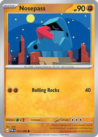 Nosepass (37) Reverse Holofoil [ME03 Perfect Order] Pokemon Single Pokémon