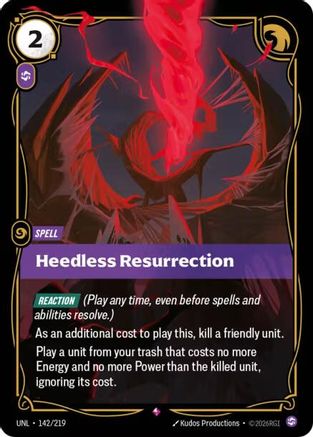 Heedless Resurrection (142/219) [Unleashed] Foil Riftbound Singles Riot Games