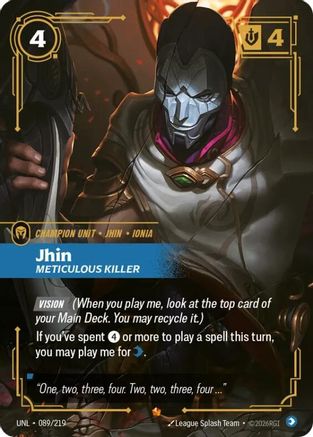 Jhin - Meticulous Killer (089/219) [Unleashed] Foil Riftbound Singles Riot Games