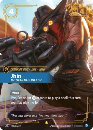 Jhin - Meticulous Killer (Alternate Art) (089a/219) [Unleashed] Foil Riftbound Singles Riot Games