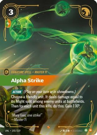 Alpha Strike (192/219) [Unleashed] Foil Riftbound Singles Riot Games